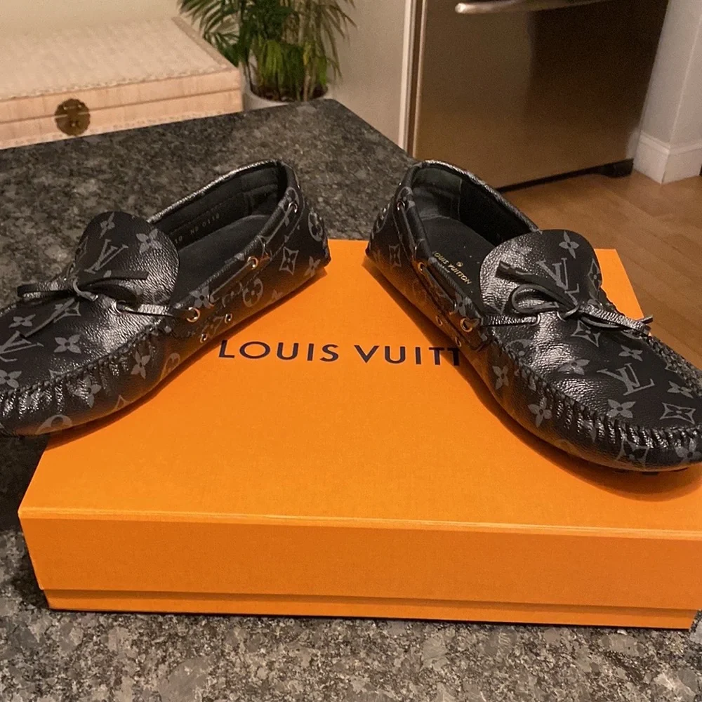🦁 Louis Vuitton LV Monogram Eclipse Loafers - Picture 8 of 17